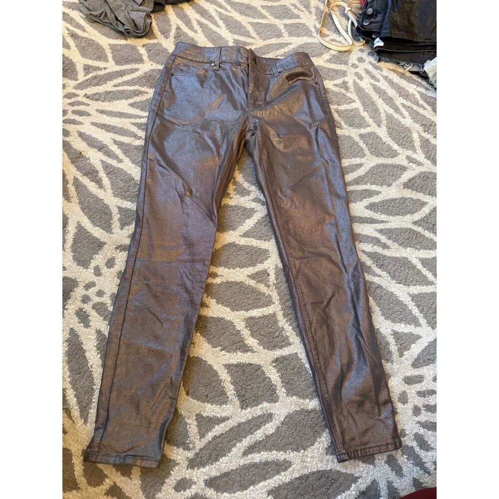 Metallic Charcoal White House Black Market Skinny Ankle Pants